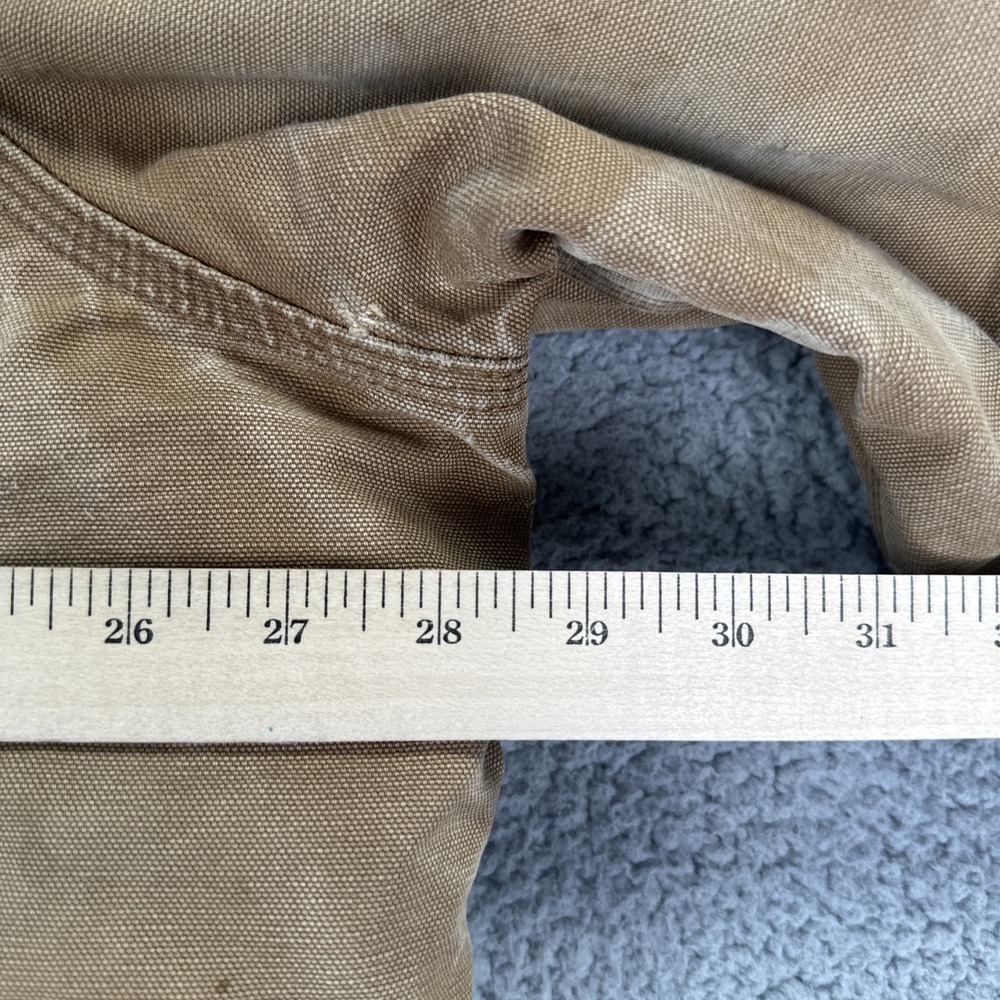 VTG Carhartt C03 BRN Chore Jacket Men 54 Distressed Brown Duck Arctic USA Made - Picture 4 of 15